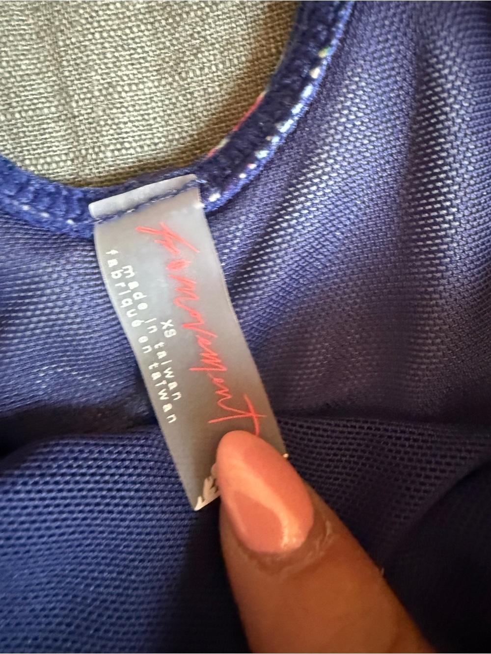 FP Movement by Free People Navy Blue Multi-Color Patterned Sports Bra - Picture 3 of 3